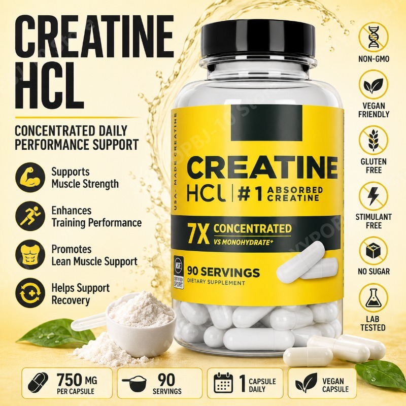 The Nutrition Fitness - クレアチンHCl 750mg 90カプセル フィットネス筋肉サポート ベジタリアン 非遺伝子組み換え